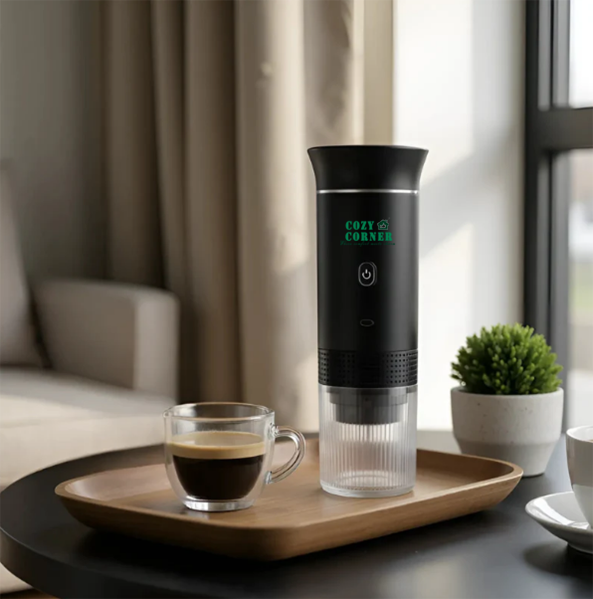 COZY2CORNER™ Portable espresso machine for Nespresso, Dolce Gusto capsules and ground coffee